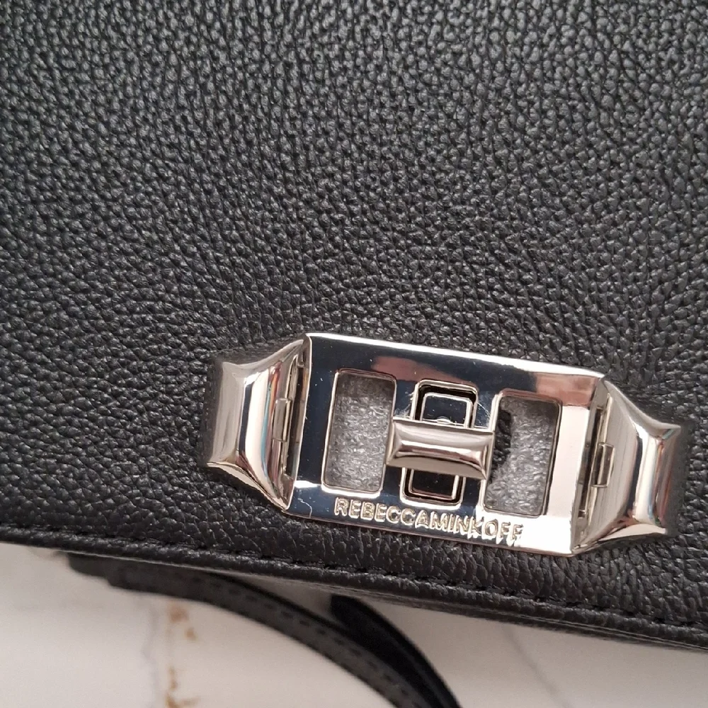 Rebecca Minkoff Black Crossbody Bag with Silver Chain - Picture 3 of 14